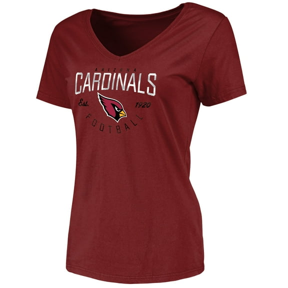 Women's Cardinal Arizona Cardinals Live For It V-Neck T-Shirt