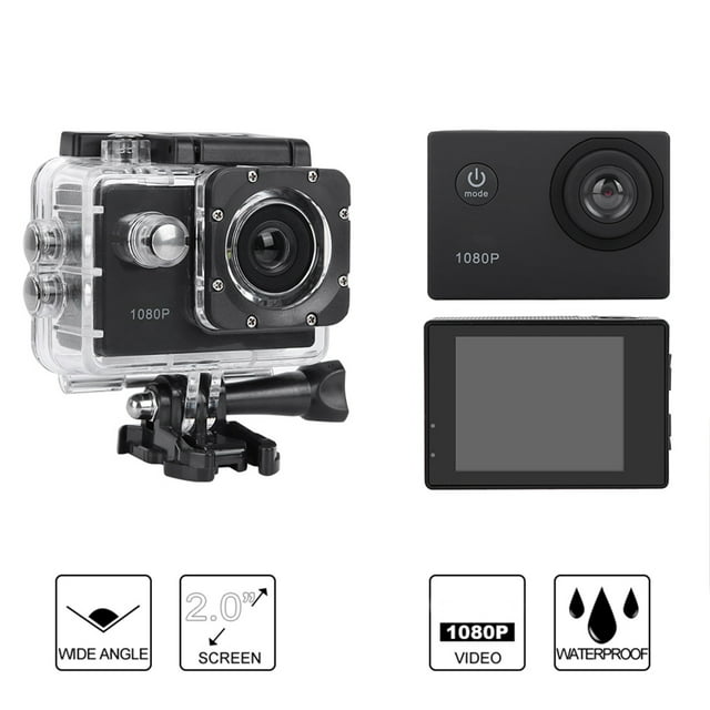 Cámara HD Bling Bling Cámara de acción LCD de 2 pulgadas HD 1080P Impermeable
