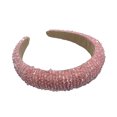 thumbnail image 1 of Qarigey Diademas con cuentas de cristal con purpurina, tocado de punto Flexible para el cabello, tocado para mujer, fiesta, colorido brillante Accesorio para el cabello Rosado Qarigey AP010971-09B, 1 of 5