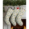 thumbnail image 3 of Christmas Stockings Multicolor Christmas Tree and Ornament Pattern Personalized 3 Pack 14.8 Inch, 3 of 5