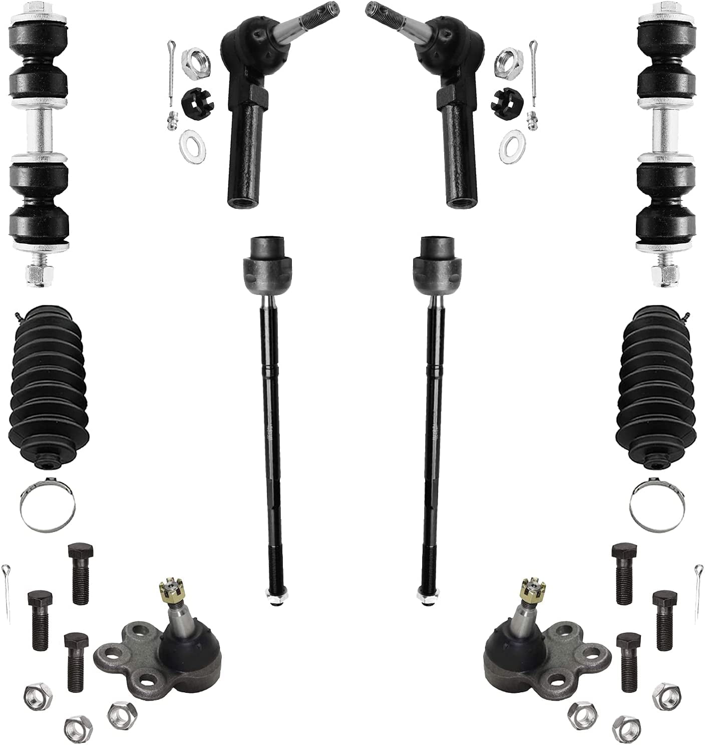 Inner and Outer Tie Rod Ends 4 All Boots and Sway Bar Links for 2007-2013 Nissan Altima Detroit Axle 2013 Coupe ONLY New 10pc Front Lower Control Arms with Ball Joints 