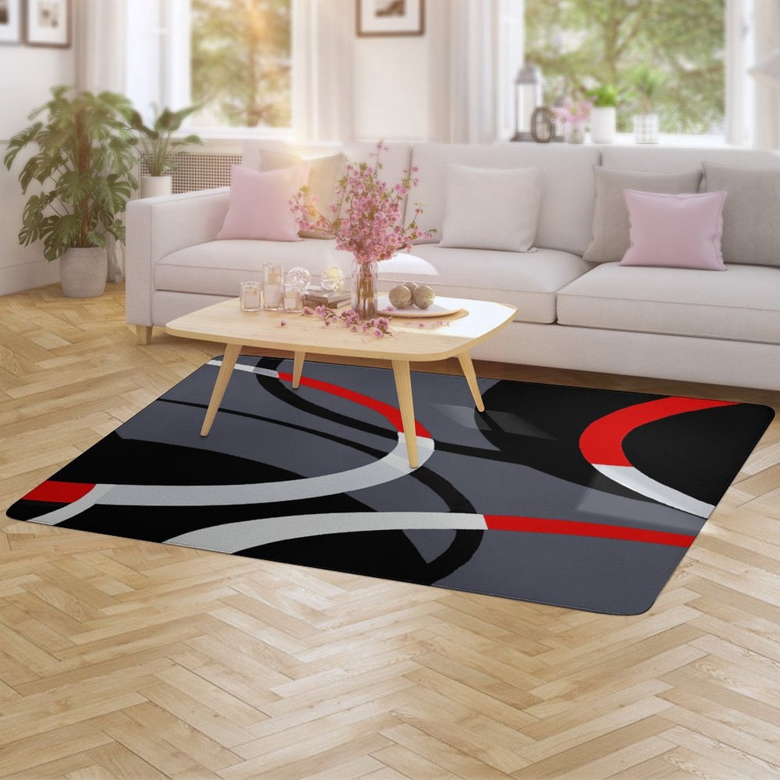Modern Geometric Soft Comfy Area Rugs Carpet Suitable for Living Room Kitchen Bedroom Laundry Room Home Decorations 23.6"x35"