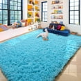 thumbnail image 5 of Sanmadrola Area Rug for Bedroom,6.5'X7.5',Fluffy Shag Rug for Living Room,Furry Carpet for Kids Room,Shaggy Throw Rug for Nursery Room,Fuzzy Plush Rug Blue Carpet,Rectangle,Cute Room Decor for Baby, 5 of 7
