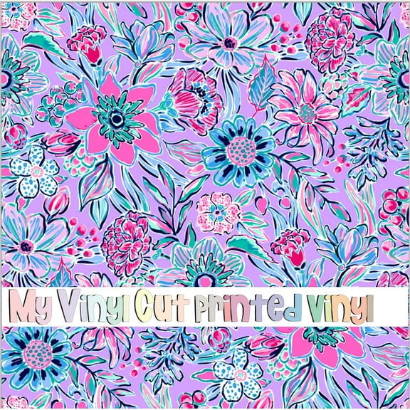 Printed Adhesive Vinyl Flower Bomb B Pattern Permanent Adhesive (Large Scale)