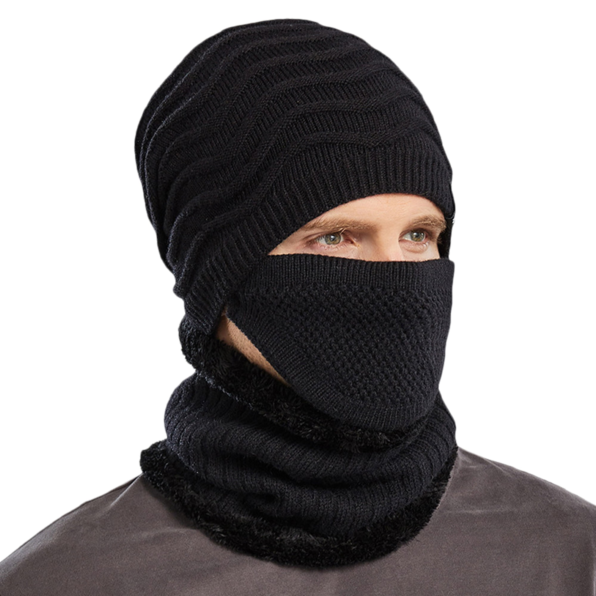 Men's Winter Outdoor Ski Thermal Face Covers Beanie Hats Casual Balaclava Caps 