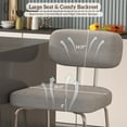 thumbnail image 4 of Ninecer Counter Height Bar Stools Set of 4, 26" Grey Bar Stools with Back and Metal Legs, Fabric Kitchen Counter Stools with Footrest and Wide Seat, Bar Chairs for Kitchen Island, 4 of 8