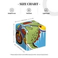 thumbnail image 3 of Goofa Dinosaur Riding a Motorcycle Tissue Box Cover PVC Leather Tissue Holder Square Facial Tissue Case Facial Paper Organizer Dispenser for Bathroom, Vanity Countertop, 3 of 8