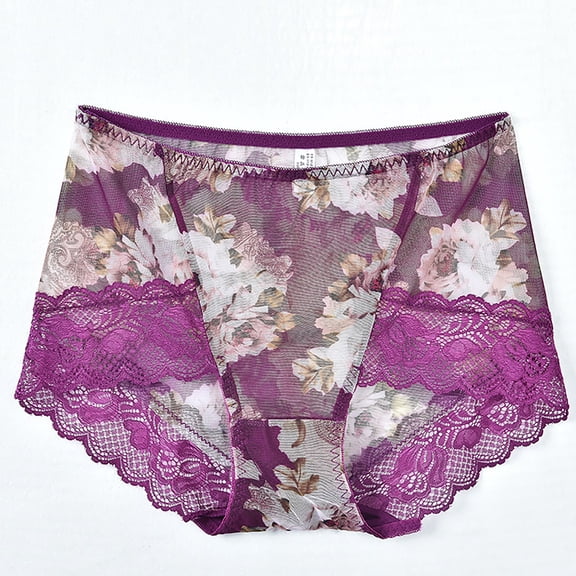 Women's Mesh Print Underwear Breathable Comfortable Briefs Soft Panties Daily Comfort Ladies Wear