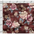 thumbnail image 2 of Soimoi Chinese Floral Printed, Poly Canvas Fabric, Decor Sewing Fabric by The Yard 56 Inch Wide,Decorative Fabric for Curtains Tote Bags, Maroon, 2 of 5