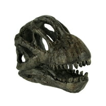Zeckos 6 inch Brachiosaurus Dinosaur Skull Fossil Statue Resin Brown Office Desk Décor