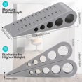 thumbnail image 2 of Cuña de goma Doorstop Tuanse, paquete de 12 unidades, con soporte, color gris, 2 of 6