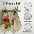 thumbnail image 3 of Nawy Hand Towel Vintage Shabby Chic Peach Pink Rose Floral Flower Peony Rose Kitchens Bathrooms Showers 2-Pack 27.5*16in, 3 of 6