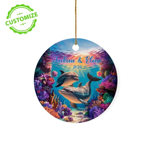 Customizaholic Personalized Ornaments With Names, Dolphin Christmas Ornament, Dolphin Ornaments For Christmas Tree, Dolphin Ornament, Custom Ornaments For Christmas Tree