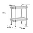thumbnail image 4 of Storage Cart with 2 Tier Design and Metal Frame, White and Chrome- Saltoro Sherpi, 4 of 6