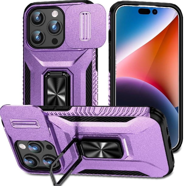 Funda para GANGXUN iPhone 15 Pro Max - Soporte metálico, Función magnética, Morado