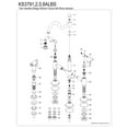 thumbnail image 3 of Kingston Brass KS3795ALBS Restoration Two-Handle 4-Hole Deck Mount Bridge Kitchen Faucet with Brass Side Sprayer in Oil Rubbed Bronze, 3 of 4