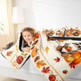 thumbnail image 3 of Manfei Cartoon Fall Gnome Truck Twin Bedding for Teens, Orange Autumn Pumpkin Leaf Bedding Comforter Set, Black Reversible, 7-Piece, 3 of 7