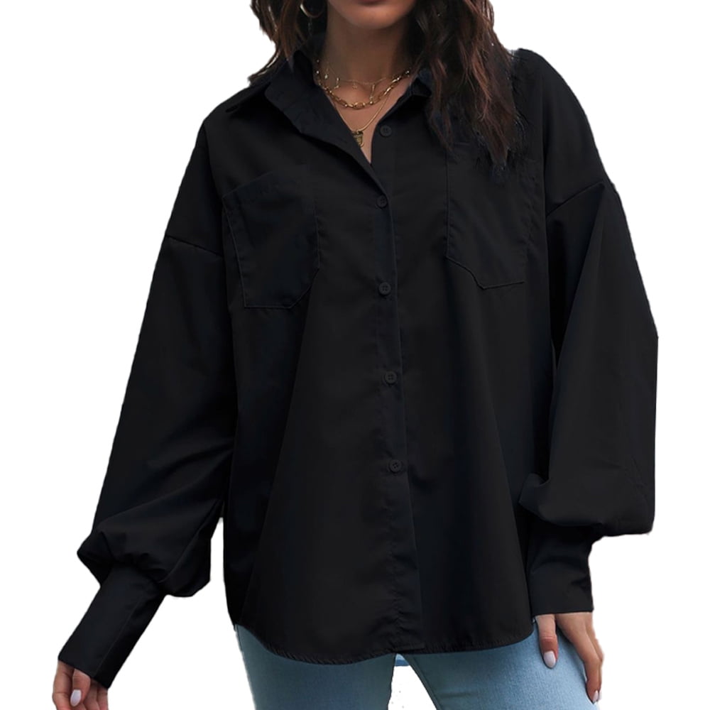 black loose shirt womens