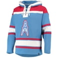 thumbnail image 2 of Men's '47 Powder Blue/Red Houston Oilers Lacer V-Neck Pullover Hoodie, 2 of 4