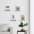 thumbnail image 4 of Square Wall Shelf,Framed Floating Shelves Set of 2,Decorative Plants Hanging Display Chic for Living Room Bedroom Bathroom Home Office,Soild Wood,L+S,White, 4 of 17