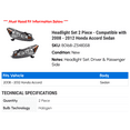 thumbnail image 2 of Headlight Set 2 Piece - Compatible with 2008 - 2012 Honda Accord Sedan 2009 2010 2011, 2 of 2