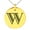 Gold, variant on Stainless Steel Letter W Initial Metro Retro Monogram Engraved Small Medallion Circle Charm Pendant Necklace