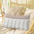 thumbnail image 4 of Beige Floral Pillow Covers, Linen Long Throw Pillow Case, Spring Summer Botanical Flowers Holiday Pillow Protector Decorative Cushion Cover for Living Room/Bedroom 12" x 20", 4 of 8