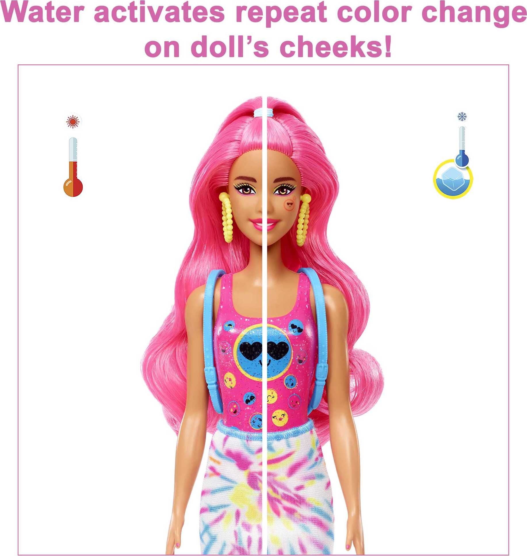  Barbie Color Reveal Doll & Accessories, Neon Tie-Dye Series, 7  Surprises, 1 Barbie Doll (Styles May Vary) : Toys & Games