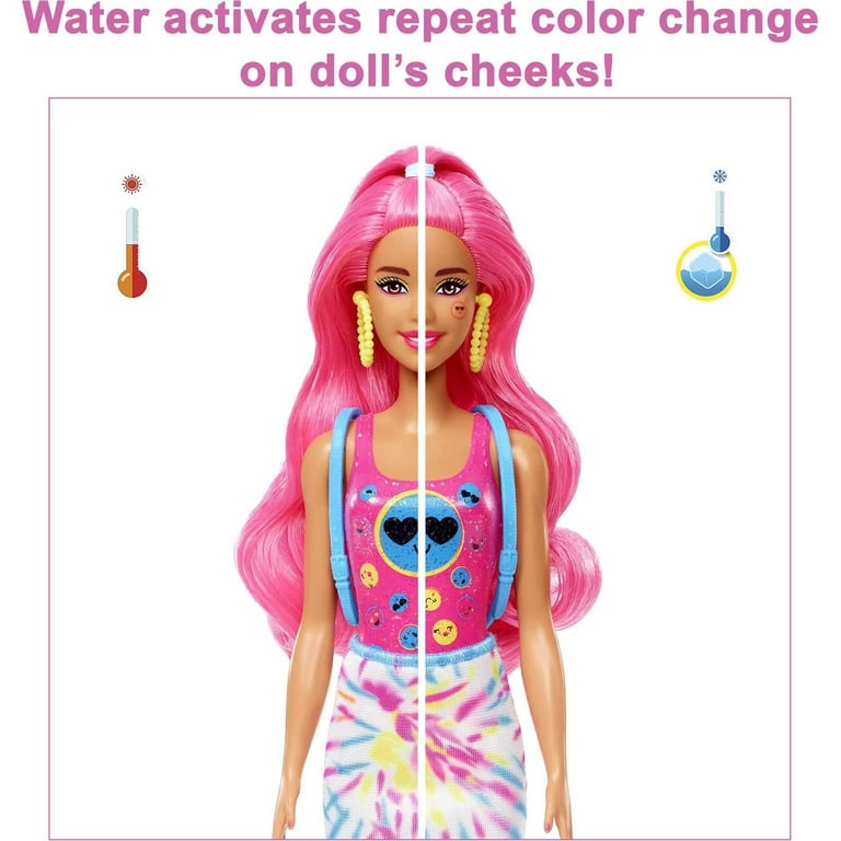 Barbie Reveal Color Set Of Gift Neon Tie-Dye Flor Doll Multicolor