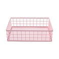 thumbnail image 4 of Cesta de almacenamiento de escritorio perfecl de rejilla de hierro rosa, 4 of 8