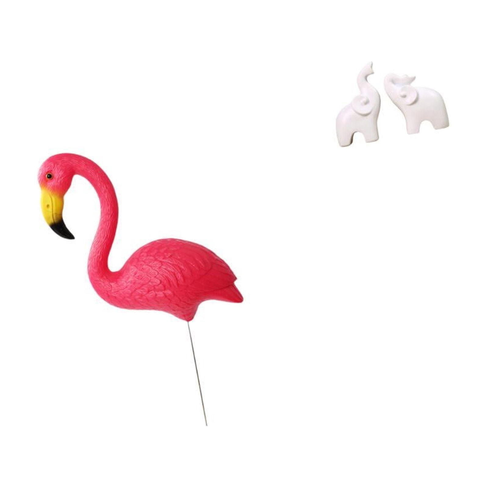 simhoa Flamingo and Elephant Garden Sculpture Set for Enchanting Home Decor and Outdoor Fairy Yard Art Ornament Holiday Display