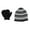 Gray, variant on Grand Sierra Kids' 2-4 Striped 2-Piece Winter Beanie and Mitten Set