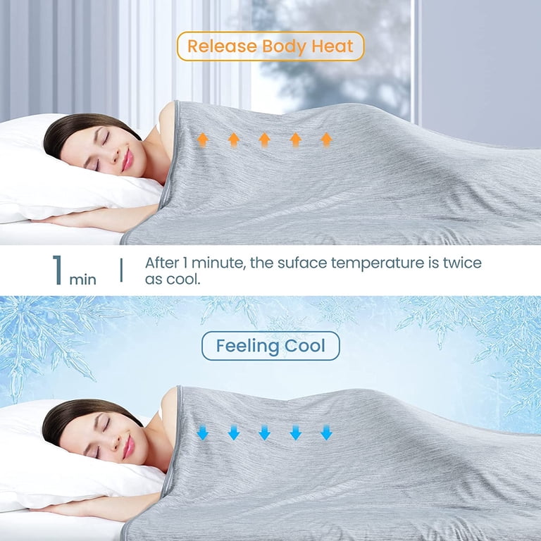 HOMFINE Cooling Blanket Twin Size - Summer Blanket For Hot Sleepers, Lightweight & Breathable, 60x80 Inches