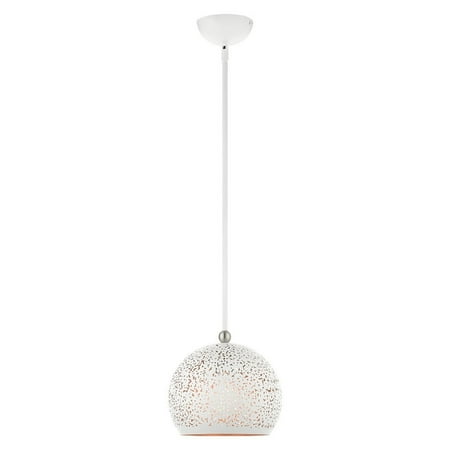 

Livex Lighting 49181 Charlton 1 Light 10 Wide Mini Pendant - White with Brushed Nickel