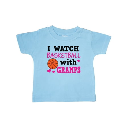 

Inktastic I Watch Basketball with Gramps Gift Baby Girl T-Shirt