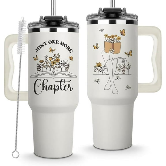 Just One More Chapter Tumbler 40Oz, Book Lover Gifts for Women, Book Lovers Gifts, Gifts for Book Lovers, Reading Gifts for Book Lovers, Bookish Gift, Book Club Cup, Birthday Gifts for Book Lovers