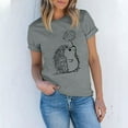 thumbnail image 2 of NAMTYQX Womens T Shirts Loose Fit Classic Muster Crew Neck Baggy Breathable Oversize Short Sleeve Lightweight Graphic Women's Blouses Gray Size M, 2 of 4
