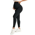 thumbnail image 2 of Spencer Women's Maternity Leggings Casual Pregnancy Pants Clothes over the Belly Pregnancy Active Wear Workout Yoga Tights Pants, Black, 2 of 9