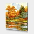 thumbnail image 3 of Designart ' Autumn Forest By The Lake Side III ' Lake House Canvas Wall Art Print, 3 of 4
