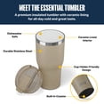 thumbnail image 3 of RTIC Essential 30 oz Leak-Resistant Lid Ceramic Lined Tumbler, Beach, 3 of 9