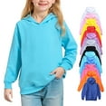 thumbnail image 5 of YOUYEDIAN Girls Oversized Hoodies 2026 Fall Long Sleeve Cute Hooded Sweatshirts Casual Solid Hoodies Pullover (Hot Pink, 6-7 Years), 5 of 5