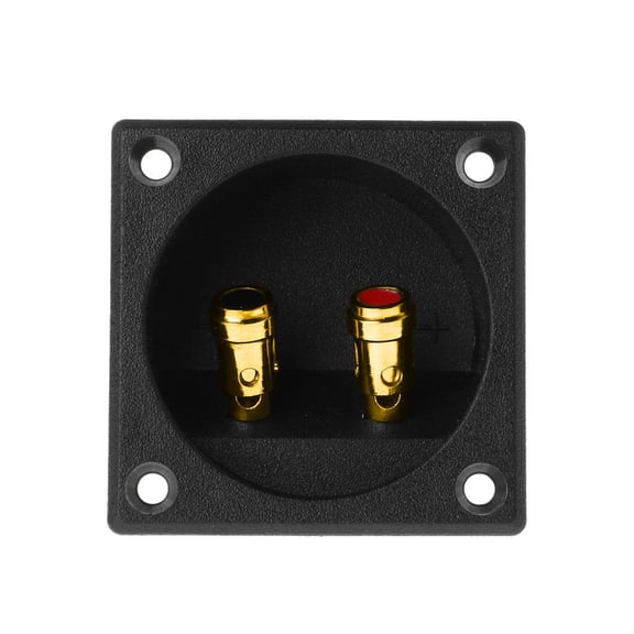 Lerpwige 270 Square Speaker Junction Box Opening 50mm Twist Gold Banana Jacks Recessed