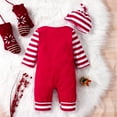 thumbnail image 4 of WIBACKER My First Christmas Baby Girl Boy Romper Newborn Clothes Long Sleeve Jumpsuit + Hat Infant Outfits Set, 4 of 8