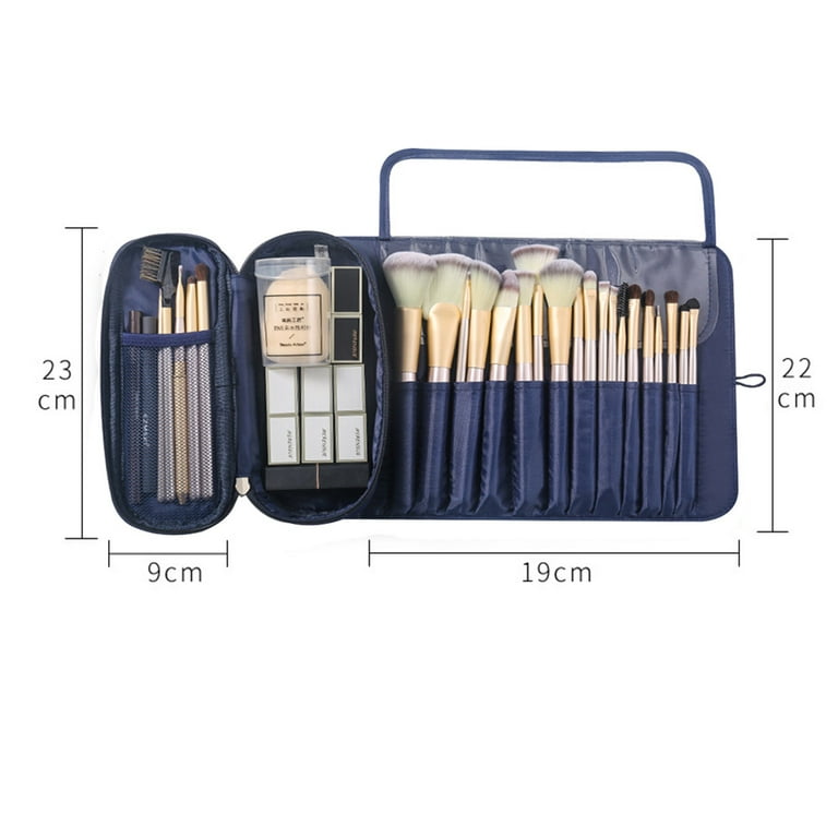 Portable Makeup Brush Organizer Makeup Brush Bag For Travel Can Hold 20+  Brushes Cosmetic Bag Makeup Brush Roll Up Case Pouch Holder For Woman  Colour