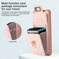 thumbnail image 6 of ELEHOLD for Samsung Galaxy S22 Wallet Case with Card Holder, PU Leather Shockproof Crossbody Case with Metal Snap Adjustable Strap Lanyard Compatible with Samsung Galaxy S22,Pink, 6 of 7