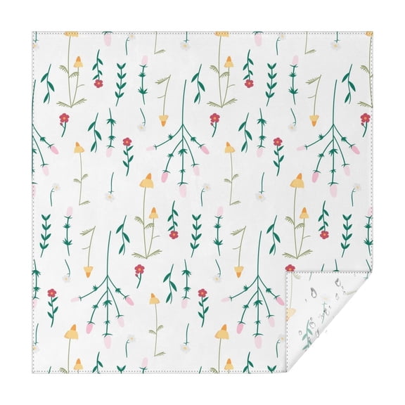 Floral Square Tablecloth 42x42in(107x107cm) – Waterproof Polyester Printed Table Cover, Wrinkle Resistant & Washable for Kitchen Dining Picnic Party Decor, Thanksgiving,Christmas, Spring,Flower