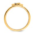 thumbnail image 2 of Solid 14k Yellow Gold Diamond Initial Letter O Ring Band Size 7, 2 of 4