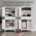 thumbnail image 3 of Elegant Furniture 71" H Farmhouse Kitchen Storage Cabinet with Drawer and 4 Doors,White Pantry Cabinets,Metal Storage Cabinet for Kitchen,Living Room, 3 of 8