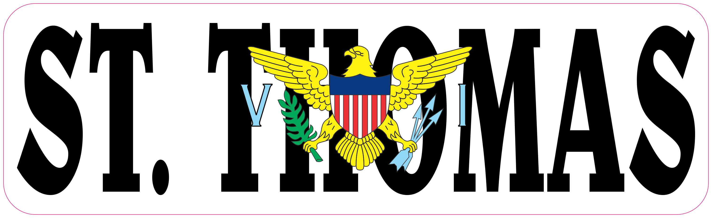 10in x 3in Flag St Thomas Virgin Islands