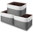 thumbnail image 4 of Fabric Storage Bins for Shelves 1 Pack | 15x10x10" Closet Storage Bins for Shelves | Cloth Baskets for Organizing | Linen Closet Organizers | Fabric Basket（White Border）, 4 of 6
